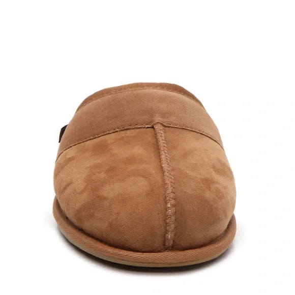 UGG slippers men’s UGG slippers suede upper shearling lining chestnut color - Picture 3 of 7